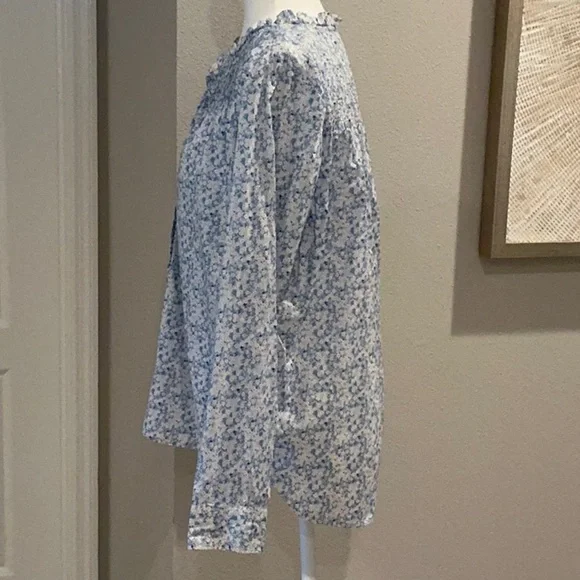 J.Crew Liberty fabric popover blouse Sz M - Picture 4 of 6